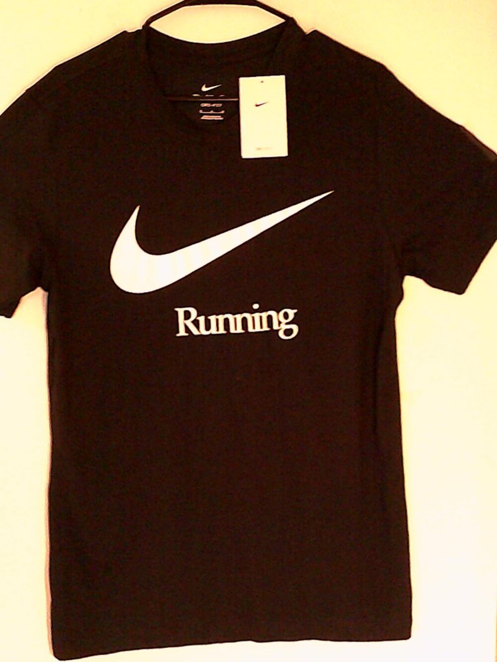 NEW NIKE DRI-FIT RUNNING "Swoosh Tee" MEN'S BLACK WHITE T-SHIRT MED DB5589-010